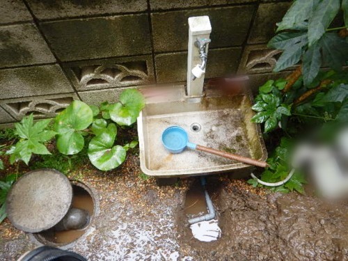 立水栓前の埋設給水管