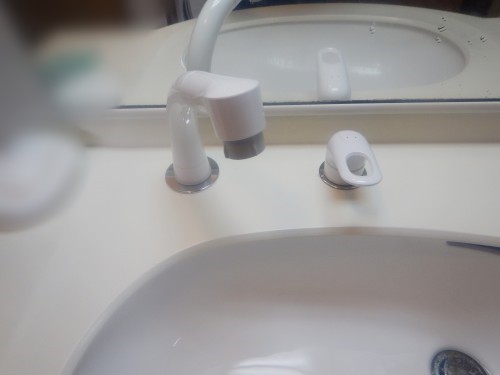 施工後  新しいシャンプー水栓取付