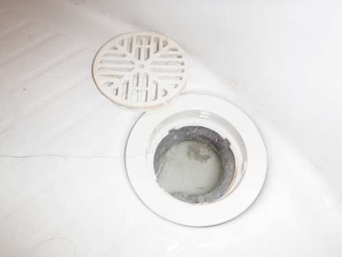 排水口に髪の毛付着
